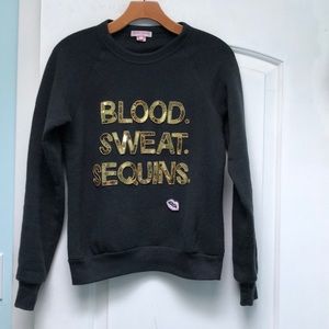 Bow & Drape sequin lip sweatshirt sz S